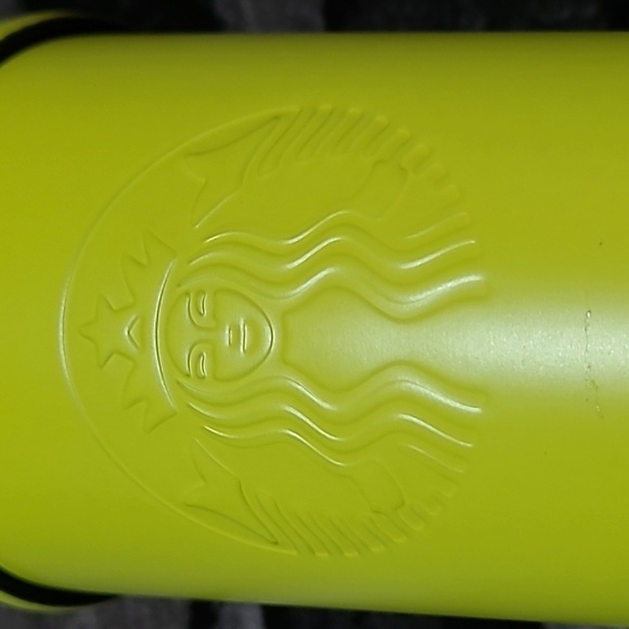 STARBUCKS 2016 MATTE NEON YELLOW SIREN STAINLESS STEEL INSULATED TUMBLER - Picture 3 of 8